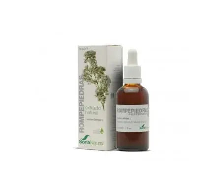 Soria Natural Rompepiedras herbal extract bottle by Jag Couture London New York, 50ml, with label and dropper cap visible.