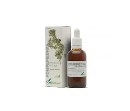 Soria Natural Rompepiedras herbal extract 50ml in a glass bottle, with label showing the product name and brand Jag Couture London New York.