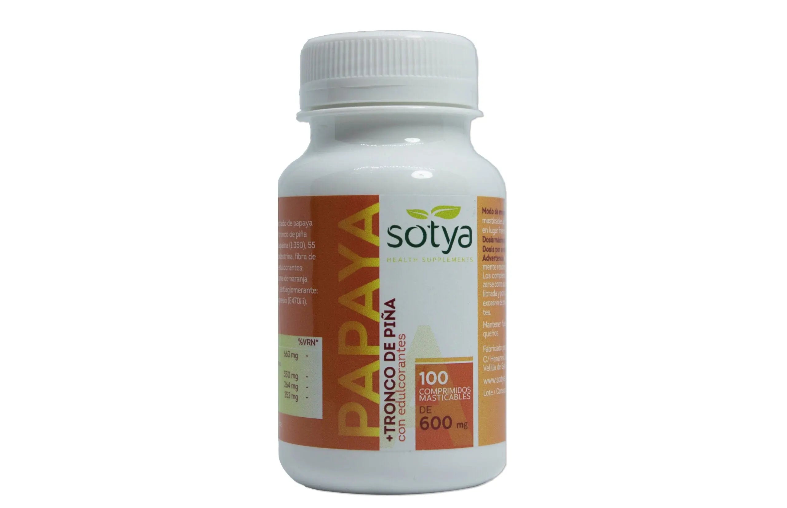 Jag Couture London - New York Sotya Papaya Tronco De Piña 600 Mg 100 Comp