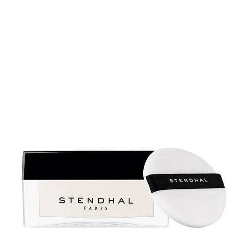 Stendhal 000 loose fixing powder in 12.5g jar, displayed with a sleek compact container, ideal for setting makeup.