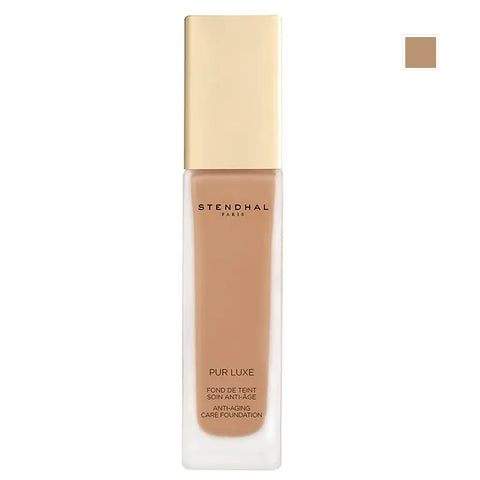 Stendhal Pur Luxe Anti-Aging Care Foundation in shade 431 Ambre, 30ml, featuring a sleek bottle with elegant design.