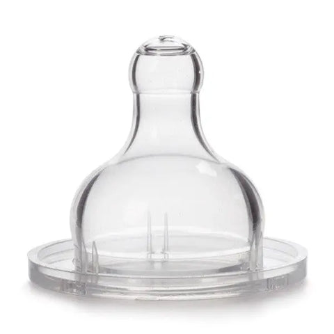 Set of two Suavinex slow flow silicone baby teats, designed for gentle feeding, from Jag Couture London New York.