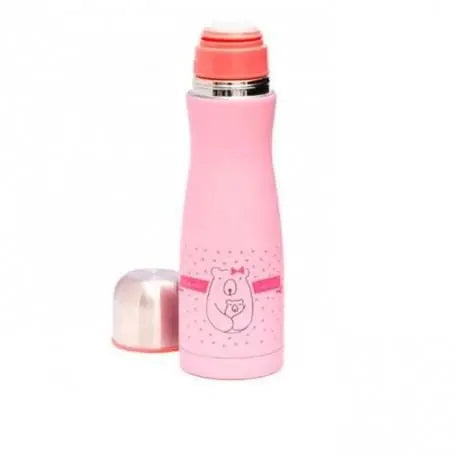 Pink Suavinex 500ml children's liquid thermal bottle by Jag Couture London New York, featuring a sturdy design for kids.