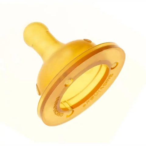 Two Suavinex rubber wide mouth baby bottle teats with three flow positions, designed for newborn and infant feeding.