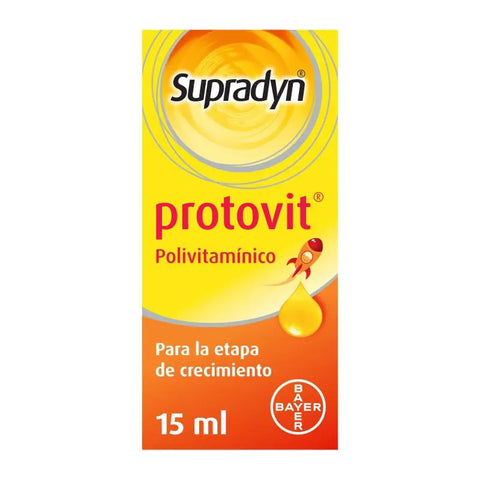 Supradyn® Protovit Drops in a 15ml bottle by Jag Couture London New York, showing the product with dropper and packaging.