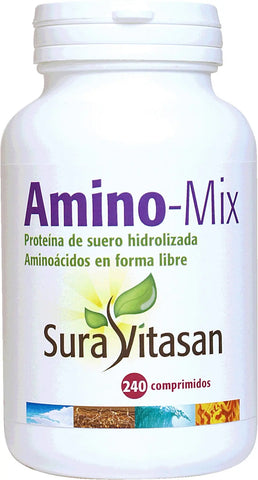 Sura Vitas Amino-Mix 850 mg supplement in 240 tablets, natural vitamin and amino acid blend by Jag Couture London New York.