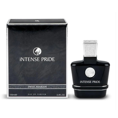 Swiss Arabian Intense Pride Eau De Parfum 100ml bottle with sleek design, displayed on a neutral background.