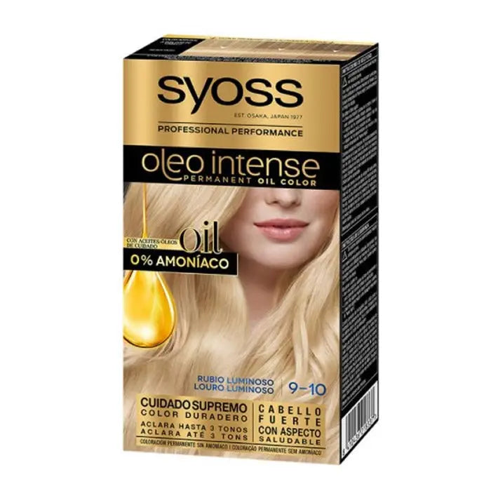 Syoss Oleo Intense Permanent Hair Color 9-10 Luminous Blonde Jag Couture London - New York