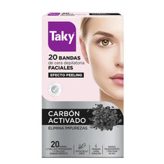 Taky Carbon Activado Facial Wax Strips 20 Units Jag Couture London - New York