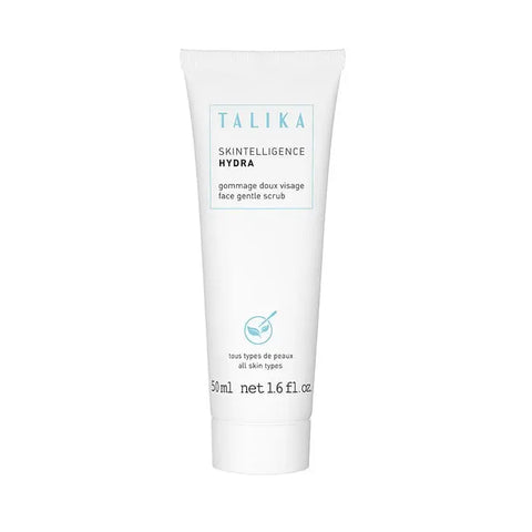 Talika Moisturising Gentle Scrub Skinelligence Hydra 50ml, a creamy facial exfoliant with gentle scrub particles for smooth skin.
