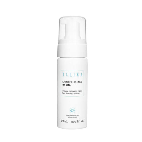Talika Skintelligence Hydra Moisturising Foaming Cleanser in 150ml bottle, featuring a sleek design by Jag Couture London New York.