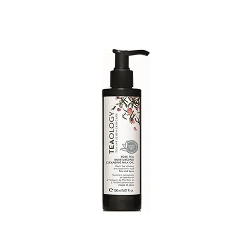 Teaology Rose Tea Moisturizing Cleansing Milk-Oil in 150ml bottle, featuring a gentle floral formula for skin hydration.