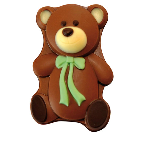Decorated solid milk chocolate teddy bear shaped chocolates, approximately 29 pieces from Jag Couture London New York.