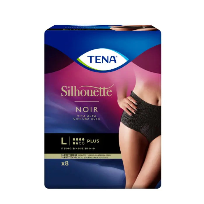 Tena Silhouette Tall Black Panty L 8U Jag Couture London - New York