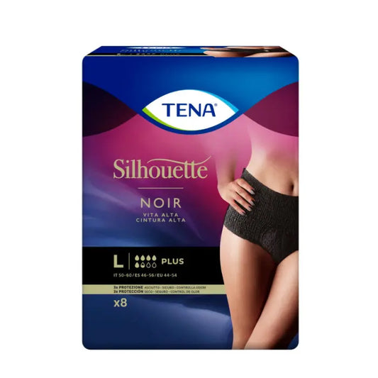 Tena Silhouette Tall Black Panty L 8U Jag Couture London - New York