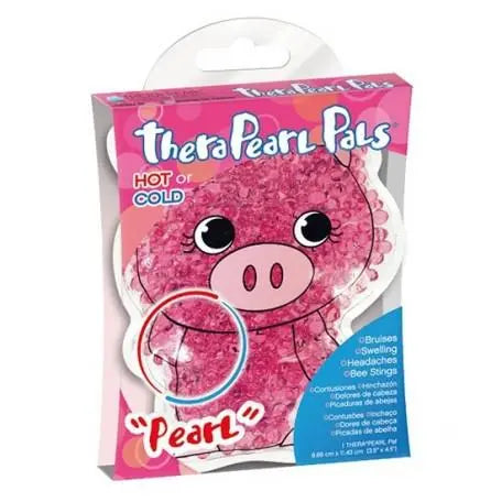 Therapearl Junior cold and heat therapy bag shaped like a cute pig, designed for soothing pain relief for children.