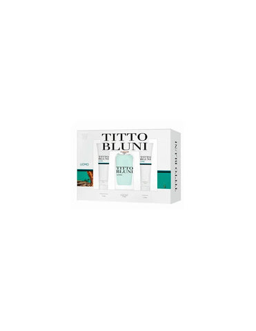 Titto Bluni Acqua Uomo EDT spray 75ml set, featuring a sleek bottle with modern design, by Jag Couture London New York.