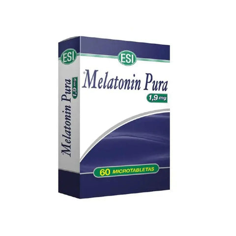 Jag Couture London - New York Trepatdiet Melatonina Pura 1.9 mg microtablets, close-up of the supplement package with tablets