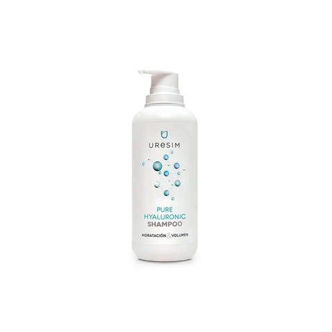 Jag Couture London Uresim Hyaluronic Acid Shampoo 400ml bottle with clear label and pump dispenser for nourishing hair care.