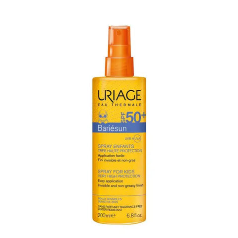 Uriage Bariesun SPF50+ children spray bottle, 200ml, sun protection sunscreen for kids, by Jag Couture London New York