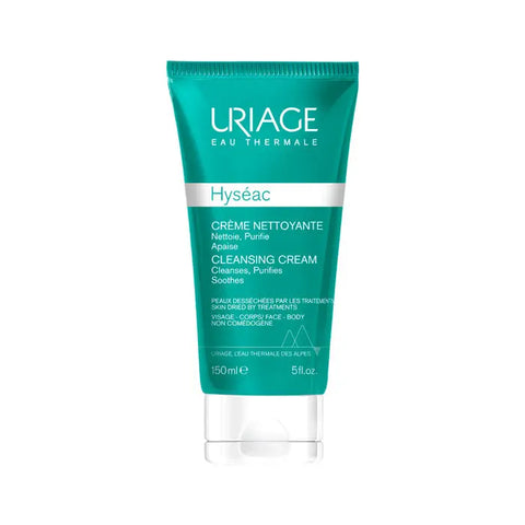 Uriage Hyseac Cleansing Cream in 150ml jar, designed for sensitive skin, with a smooth, creamy texture.