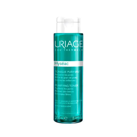 Uriage Hyséac Purifying Tonic bottle, 250ml, with clear label and cap, on a white background.