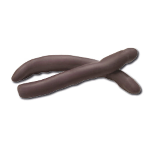 Dark chocolate enrobed orangettes by Jag Couture London New York, showing glossy chocolate coating on orange candied pieces.