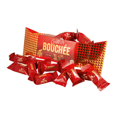 Cote d'Or Bouchee gift cracker by Jag Couture London New York filled with individual Bouchees, festive holiday packaging.