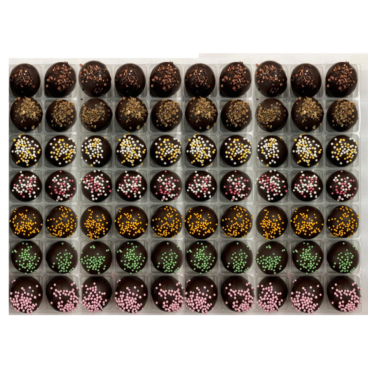 Vegan Truffles Selection - coffee, spiced rum, champagne, cherry Bakewell, orange, lime, raspberry