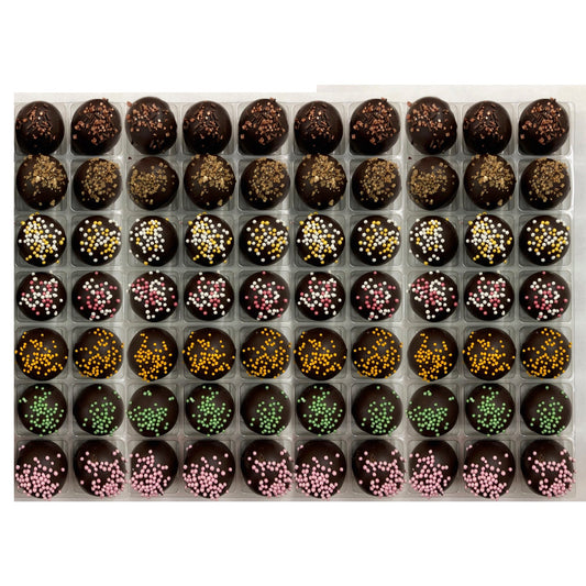 Vegan Truffles Selection - coffee, spiced rum, champagne, cherry Bakewell, orange, lime, raspberry