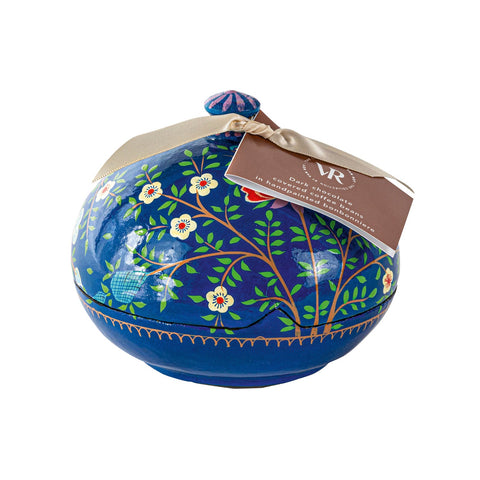 Bright Flowers design 5-inch bonbonniere by Jag Couture London featuring dark chocolate coated coffee beans.