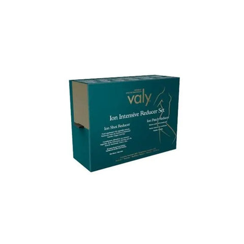Valy Ion Intensive skincare set with 56 patches and 28 vials from Jag Couture London New York, featuring skincare product packaging.