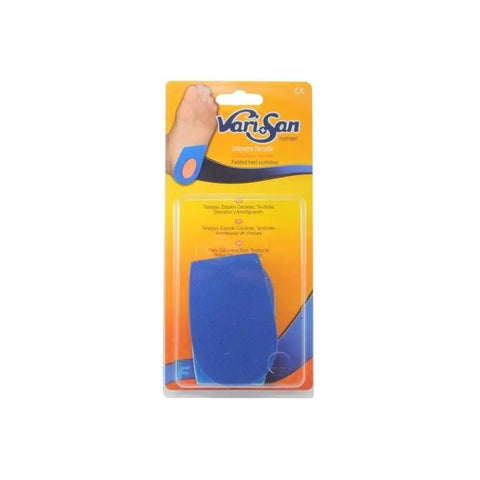 Mediana-sized Varisan hydrogel padded heel cup by Jag Couture London-New York, designed for comfort and heel protection.