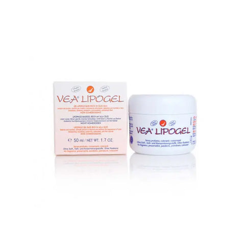 Vea Lipogel lipophilic gel base in 50ml jar by Jag Couture London New York, smooth gel texture for skincare formulations.