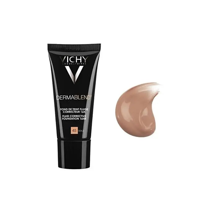 Jag Couture London - New York Vichy Dermablend Corrective Foundation 16h 45 Gold 30ml