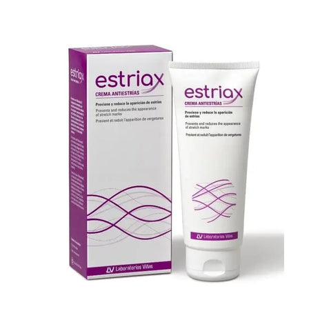Jag Couture London New York Viñas Estriax Anti-Stretch Marks Cream 200ml jar with cream inside.