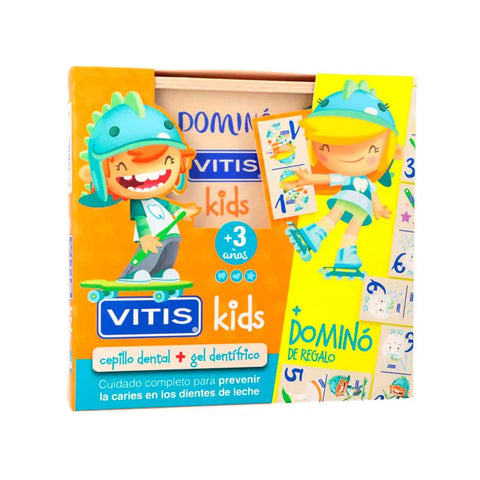 Vitis Kids toothpaste, toothbrush, and gadget set by Jag Couture London New York, designed for children's dental care.
