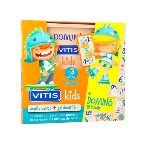 Vitis Kids toothpaste, toothbrush, and gadget set by Jag Couture London New York, displayed on a clean background.