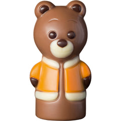 Decorated hollow milk chocolate Christmas figures in acetate round tube - 56mm