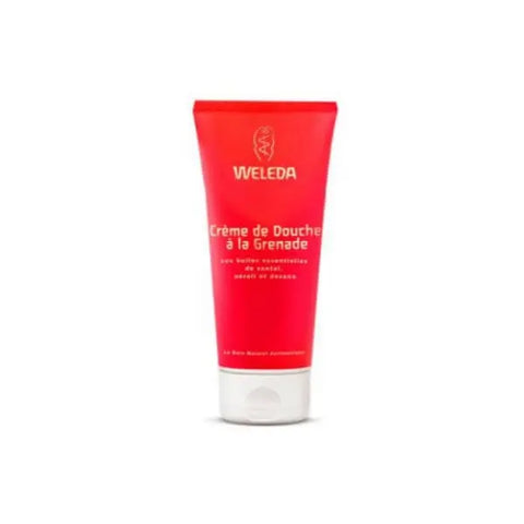 Weleda Pomegranate Creamy Body Wash in 200ml bottle with a smooth, creamy texture and pomegranate imagery on the label.