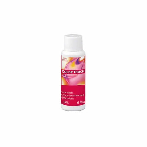 Wella Color Touch Emulsion 1.9% 6Vol in 60ml bottle, used for hair coloring, displayed with brand name Jag Couture London New York