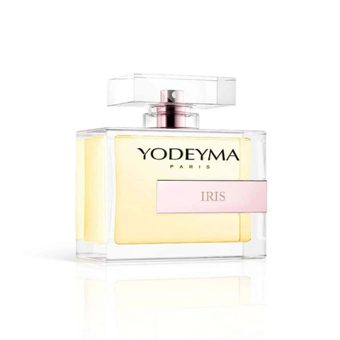 Yodeyma Iris_W perfume bottle in 100ml, elegant design by Jag Couture London New York, with floral and iris scent details