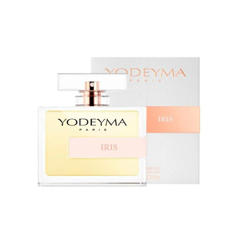 Yodeyma Iris W perfume bottle, 100ml, by Jag Couture London New York, with elegant packaging and floral fragrance design.