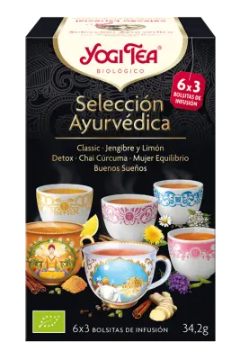 Assorted Yogi Tea selection box with 17 tea bags, each 1.92g, from Jag Couture London - New York, showing colorful tea packaging.