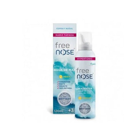 Ysana Free Nose Seawater, medium strength nasal spray in 120ml bottle, by Jag Couture London New York.