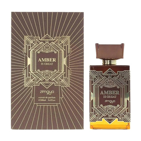 Zimaya Amber Is Great perfume bottle by Jag Couture London New York, 100ml extracto de perfume with amber scent.