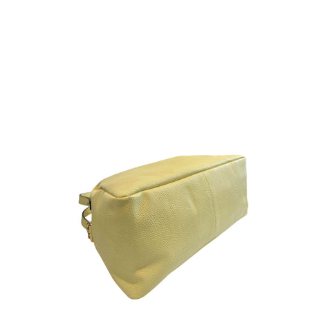 Yellow Baldinini Trend RC1754 Lucca handbag with structured design and gold-tone hardware, displayed on a neutral background.