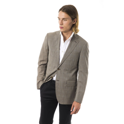 Jag Couture London men's Uominitaliani G3U2EM17_Q231 dress shirt, light blue with button-down collar, displayed on a hanger.