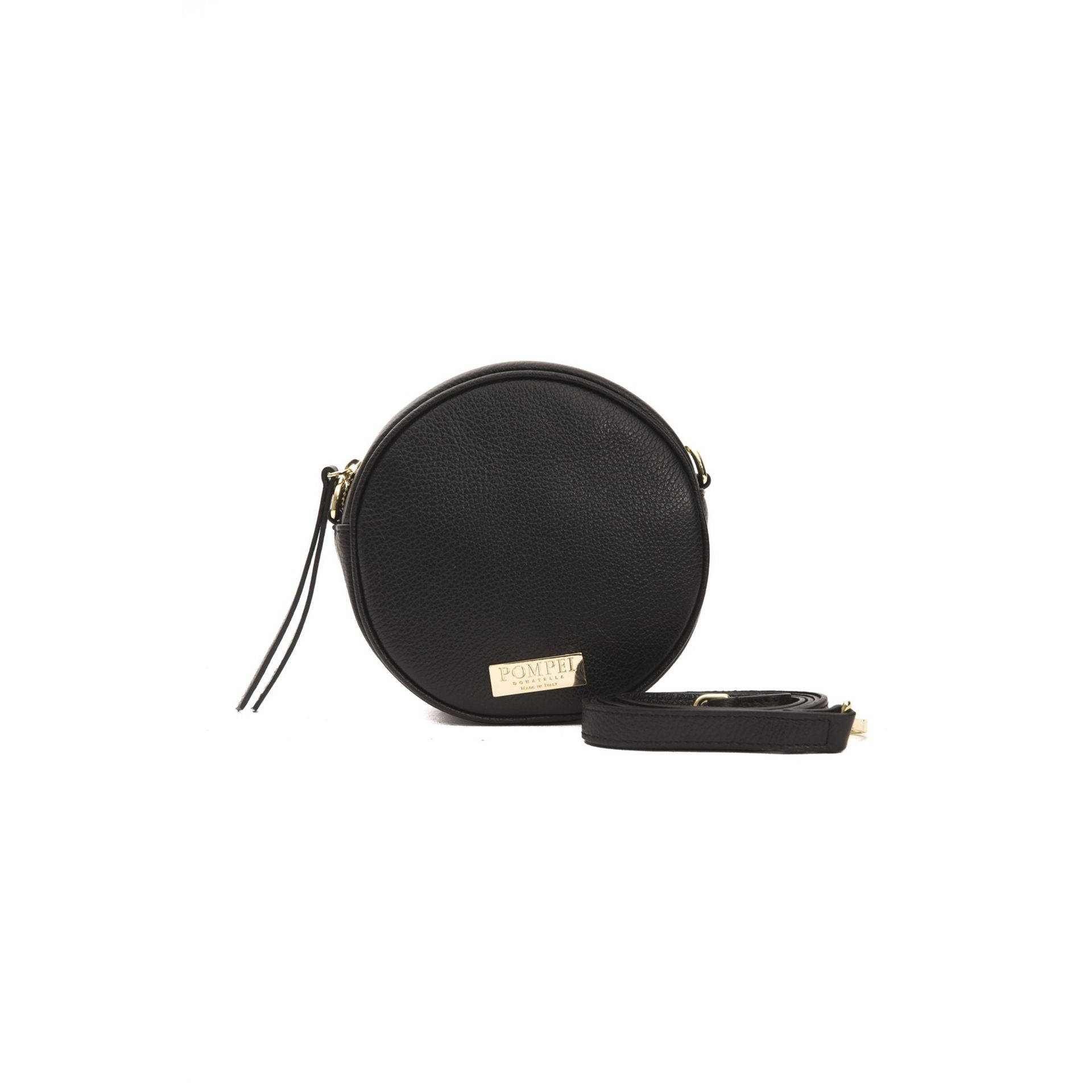Black Pompei Donatella A1041ANNA_NeroBlack by Jag Couture London - New York, showing a stylish black handbag with textured leather finish.