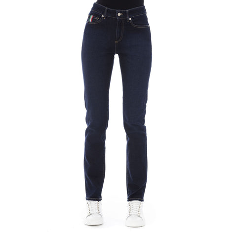 Baldinini Trend T9658_ALBA_BluNavy luxury sneakers by Jag Couture London - New York, featuring navy blue leather and stylish design.